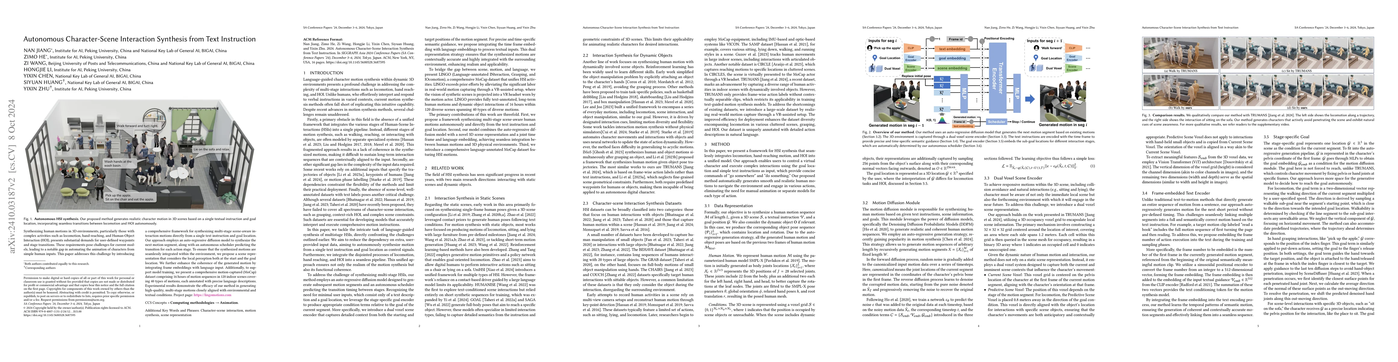 Thumbnail for Autonomous Character-Scene Interaction Synthesis from Text Instruction