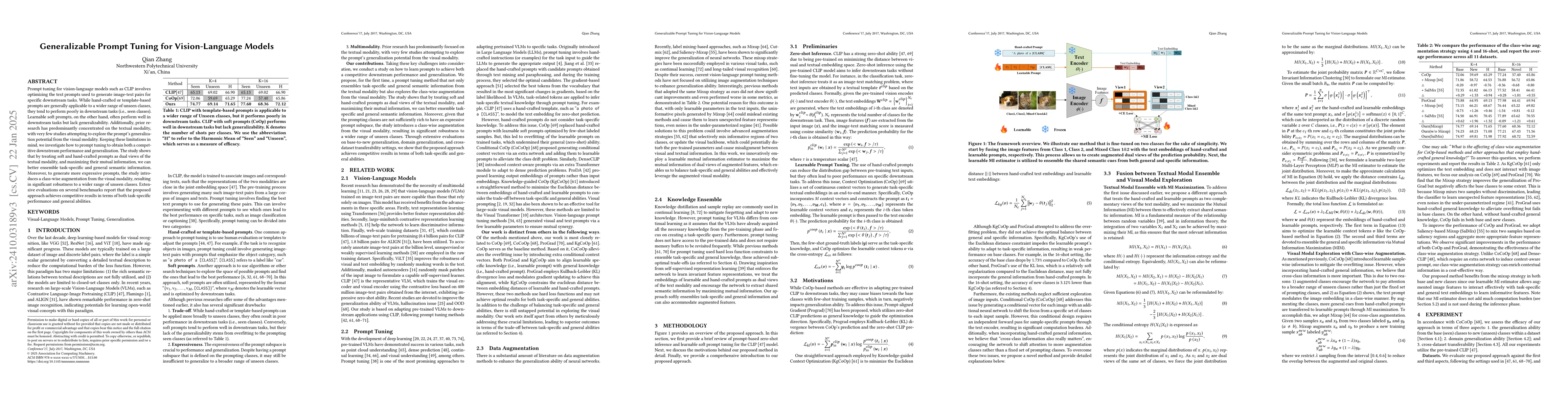 Thumbnail for Generalizable Prompt Tuning for Vision-Language Models