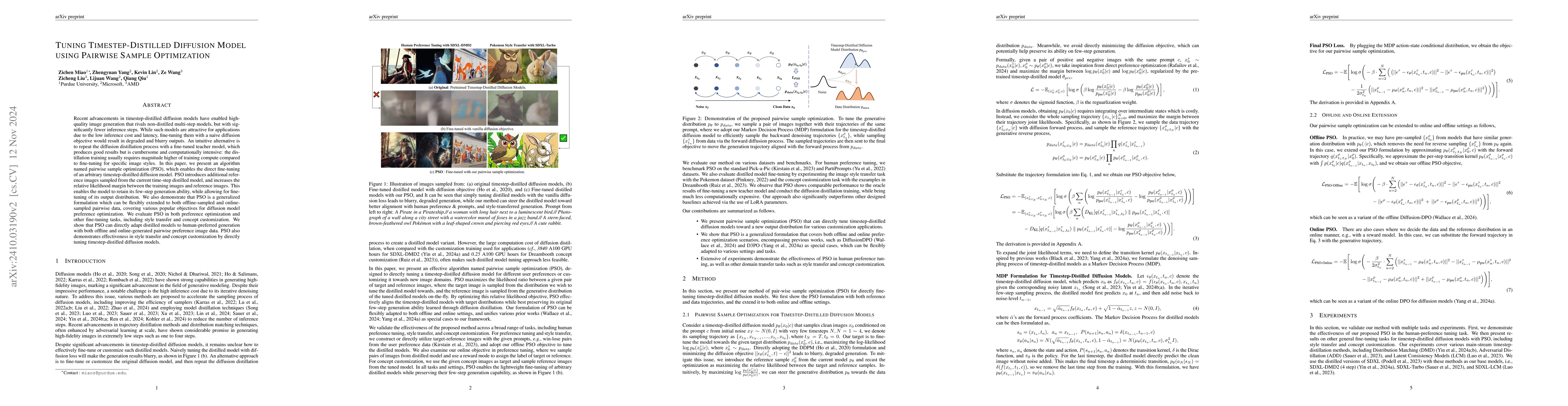 Thumbnail for Tuning Timestep-Distilled Diffusion Model Using Pairwise Sample
  Optimization