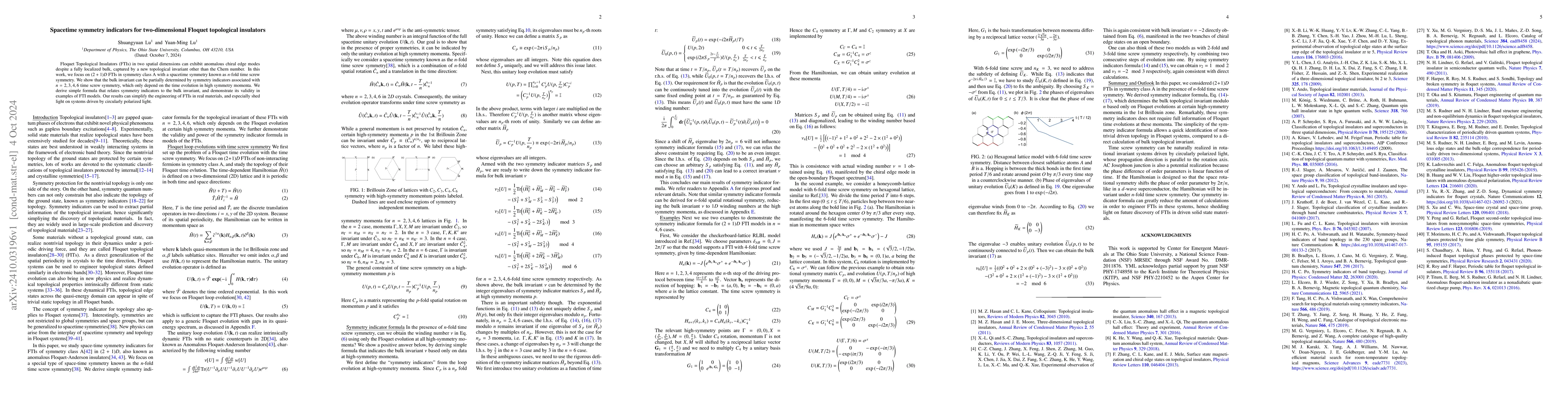 Thumbnail for Spacetime symmetry indicators for two-dimensional Floquet topological
  insulators
