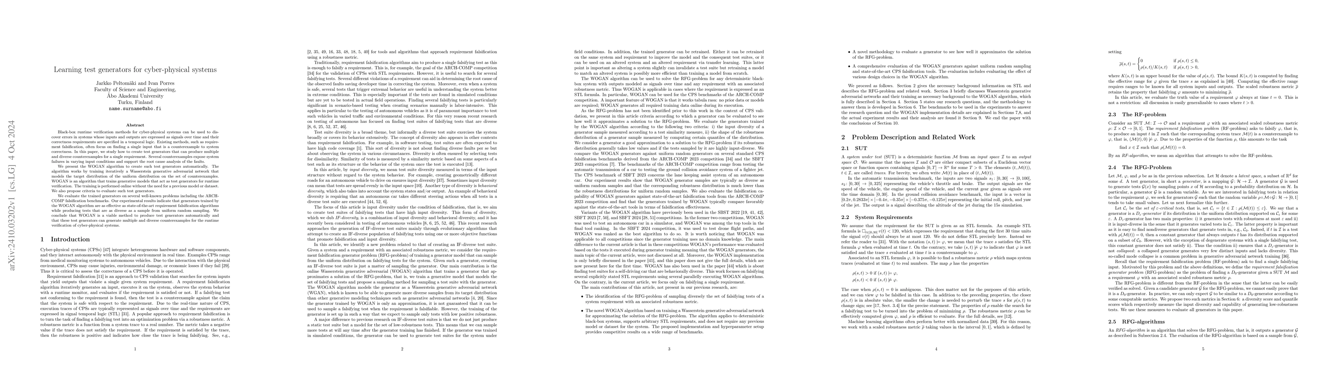 Thumbnail for Learning test generators for cyber-physical systems