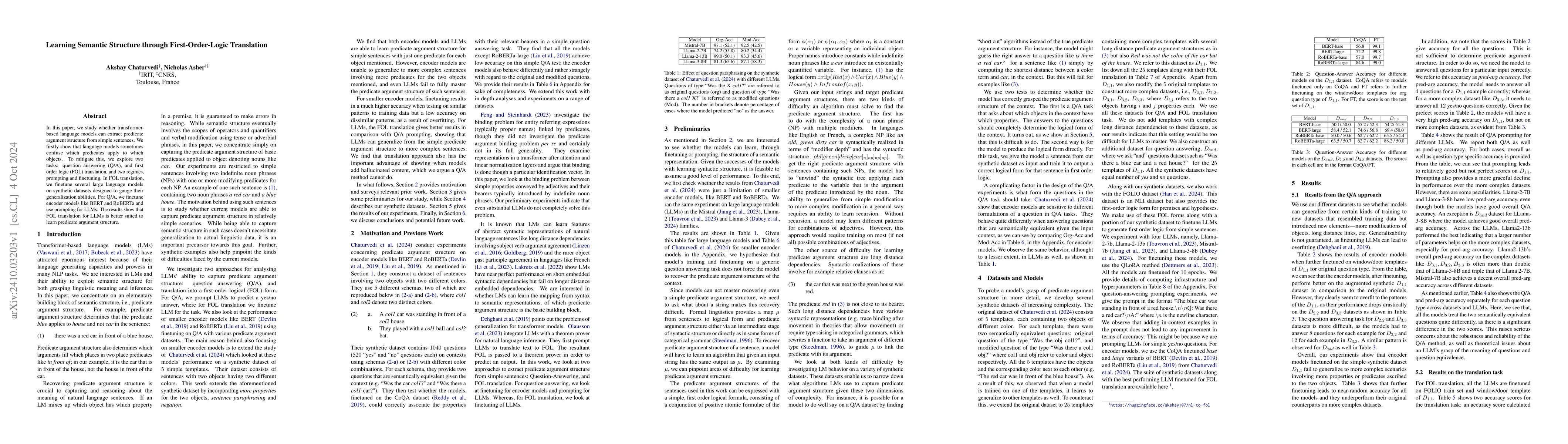Thumbnail for Learning Semantic Structure through First-Order-Logic Translation