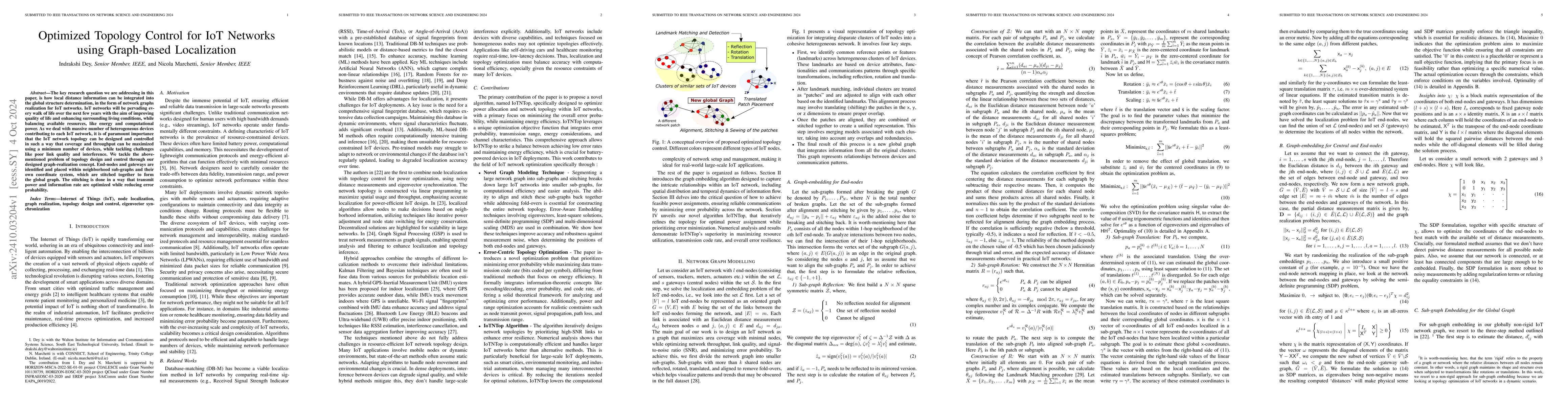 Thumbnail for Optimized Topology Control for IoT Networks using Graph-based
  Localization