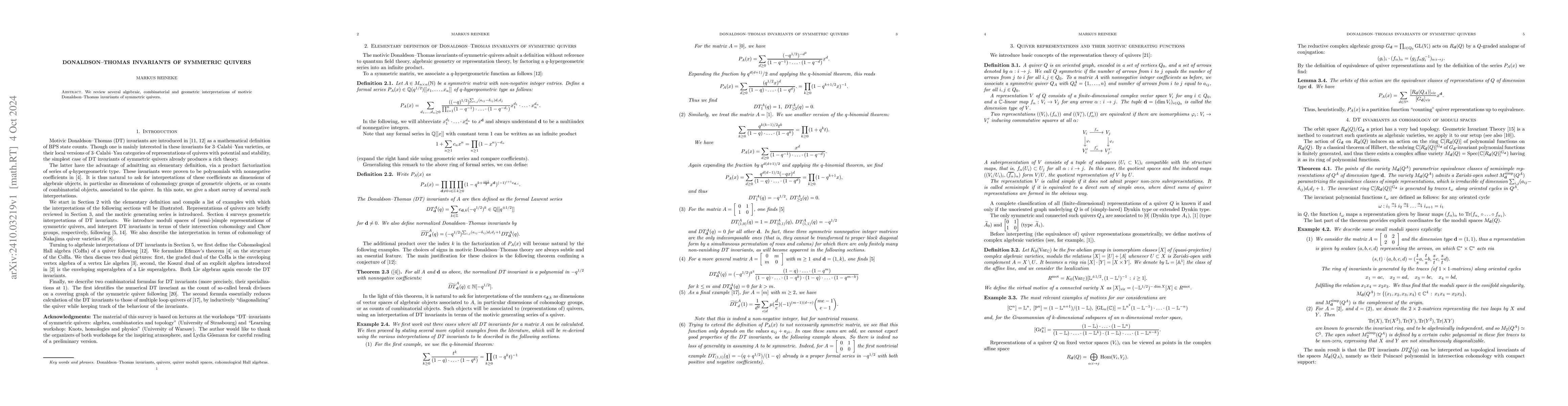 Thumbnail for Donaldson-Thomas invariants of symmetric quivers