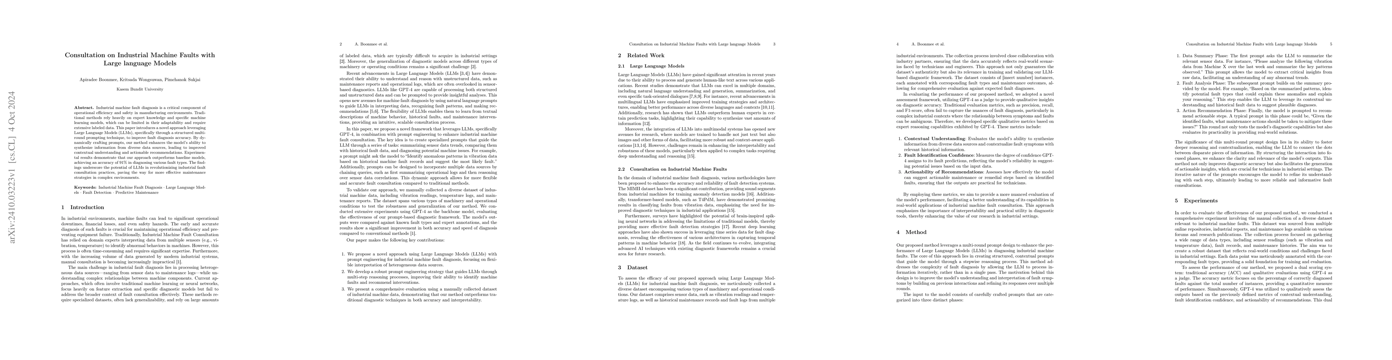 Thumbnail for Consultation on Industrial Machine Faults with Large language Models