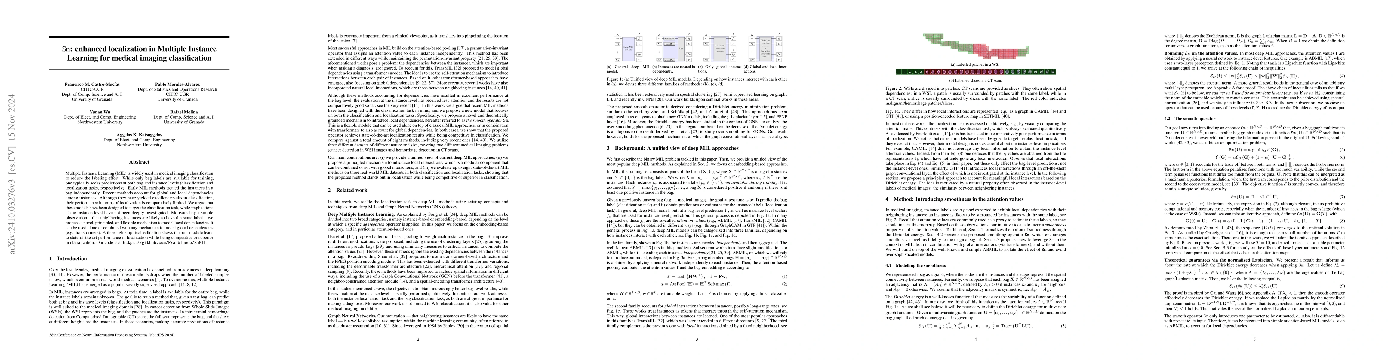 Thumbnail for Sm: enhanced localization in Multiple Instance Learning for medical
  imaging classification
