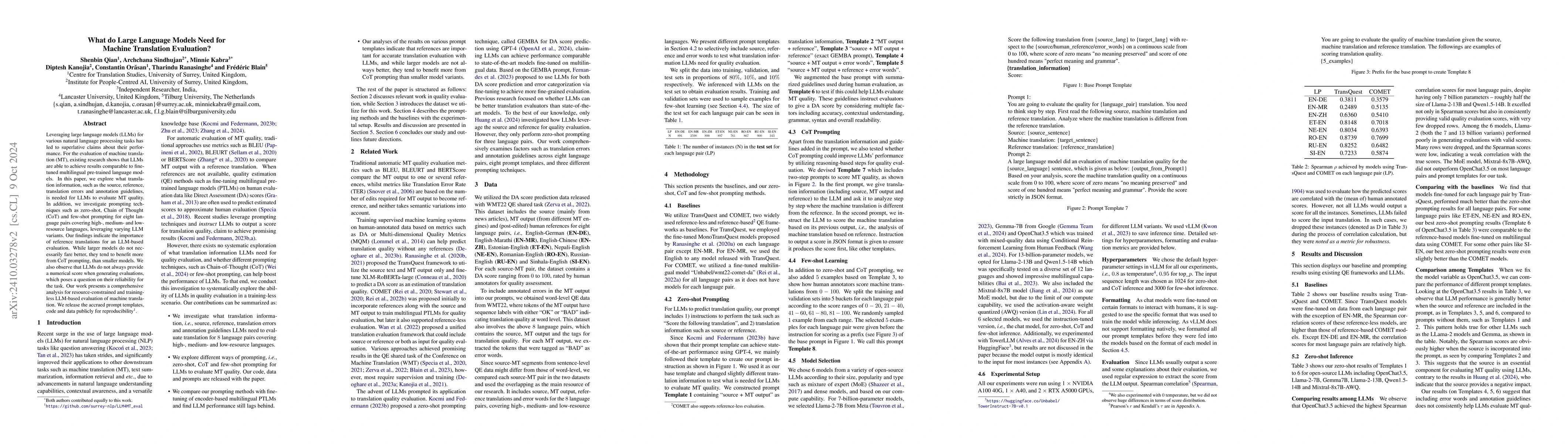 Thumbnail for What do Large Language Models Need for Machine Translation Evaluation?