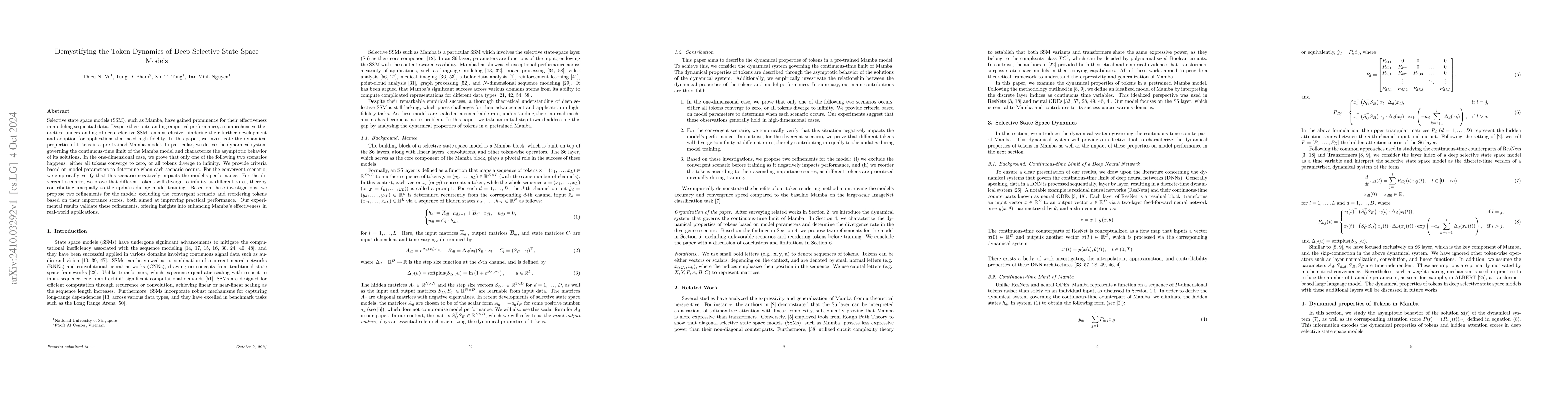 Thumbnail for Demystifying the Token Dynamics of Deep Selective State Space Models