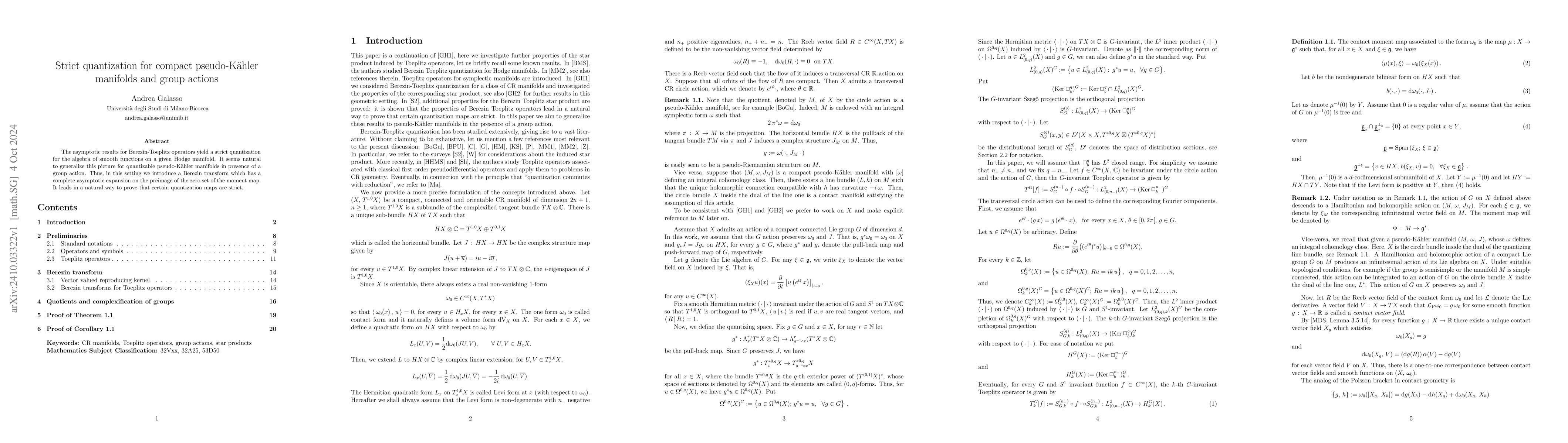 Thumbnail for Strict quantization for compact pseudo-Kähler manifolds and group
  actions