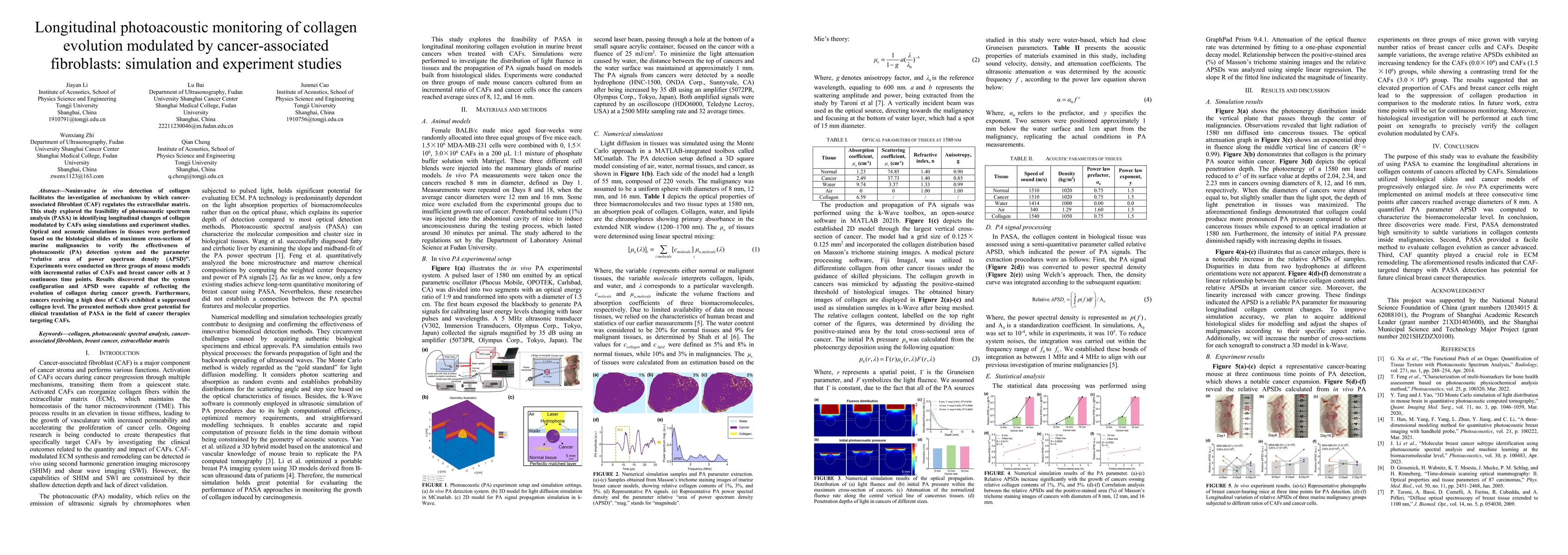 Thumbnail for Longitudinal photoacoustic monitoring of collagen evolution modulated by
  cancer-associated fibroblasts: simulation and experiment studies