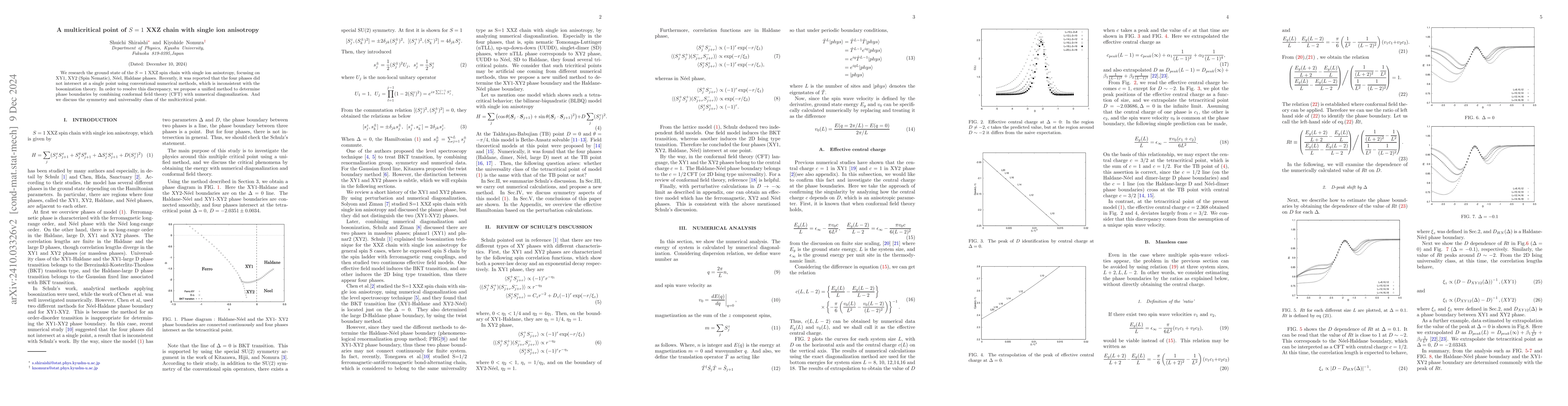 Thumbnail for A multicritical point of $S = 1$ XXZ chain with single ion anisotropy