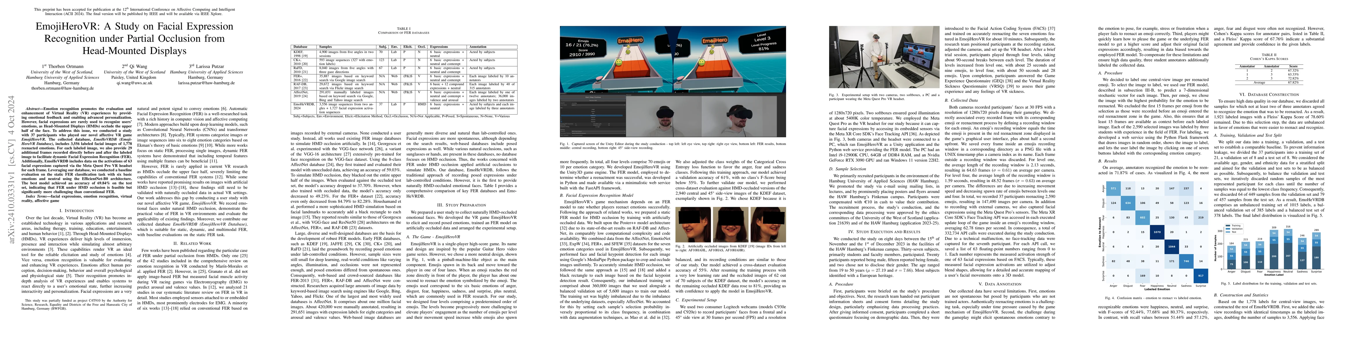 Thumbnail for EmojiHeroVR: A Study on Facial Expression Recognition under Partial
  Occlusion from Head-Mounted Displays