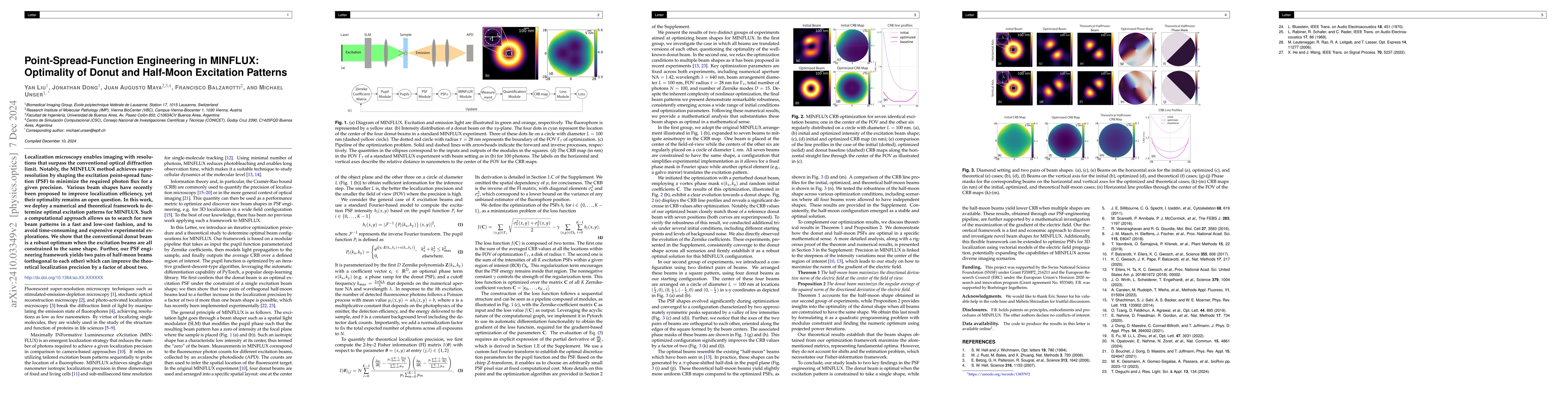 Thumbnail for Point-Spread-Function Engineering in MINFLUX: Optimality of Donut and
  Half-Moon Excitation Patterns