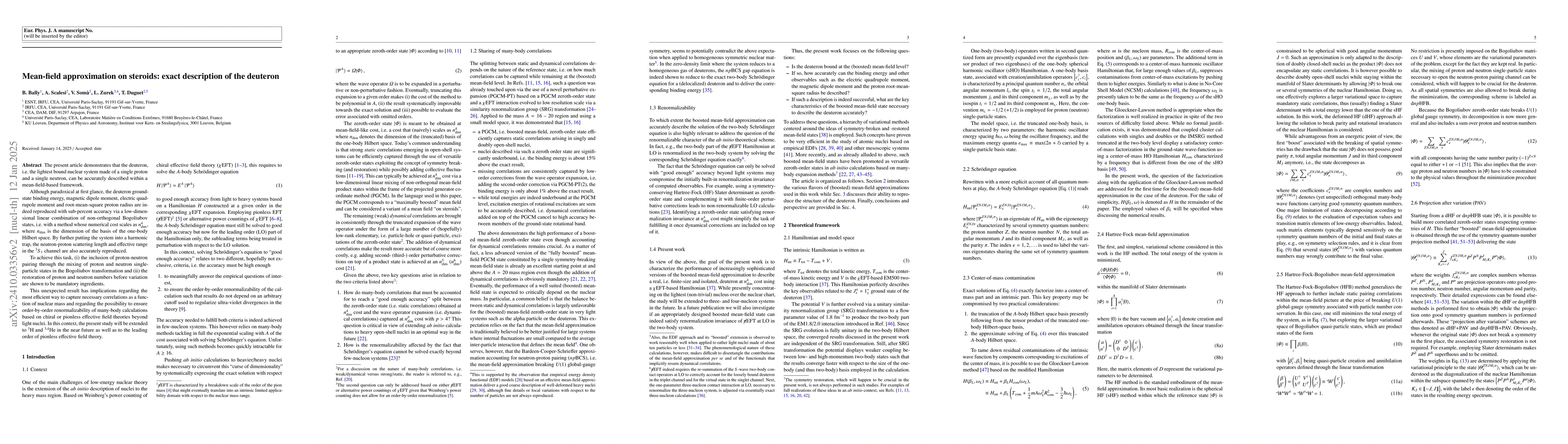 Thumbnail for Mean-field approximation on steroids: exact description of the deuteron