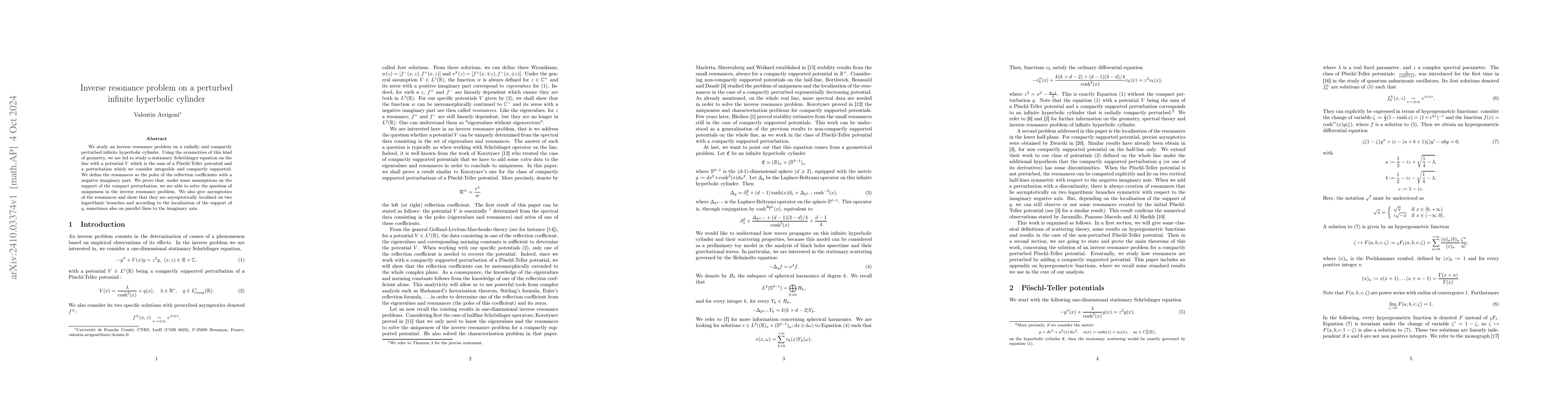 Thumbnail for Inverse resonance problem on a perturbed infinite hyperbolic cylinder