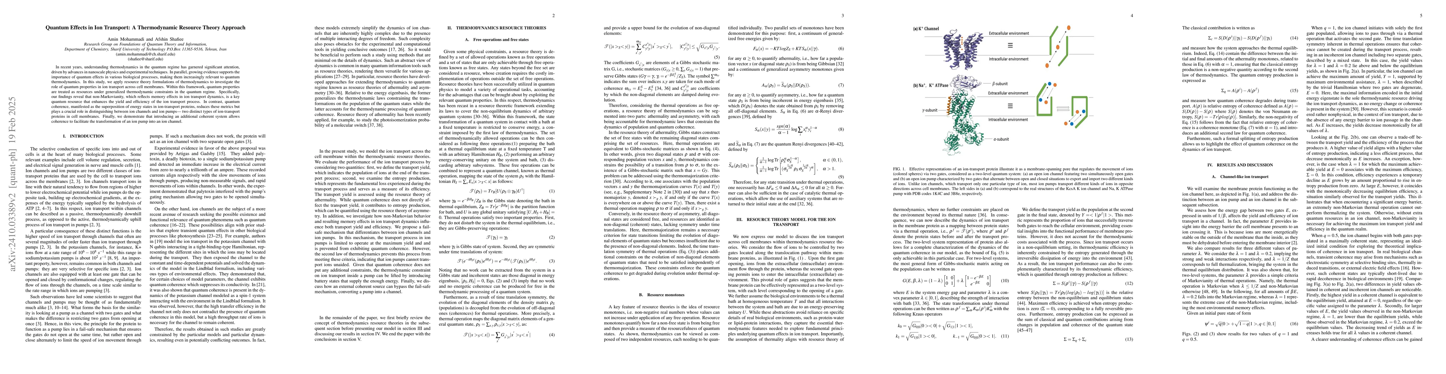 Thumbnail for Quantum Effects in Ion Transport: A Thermodynamic Resource Theory
  Approach