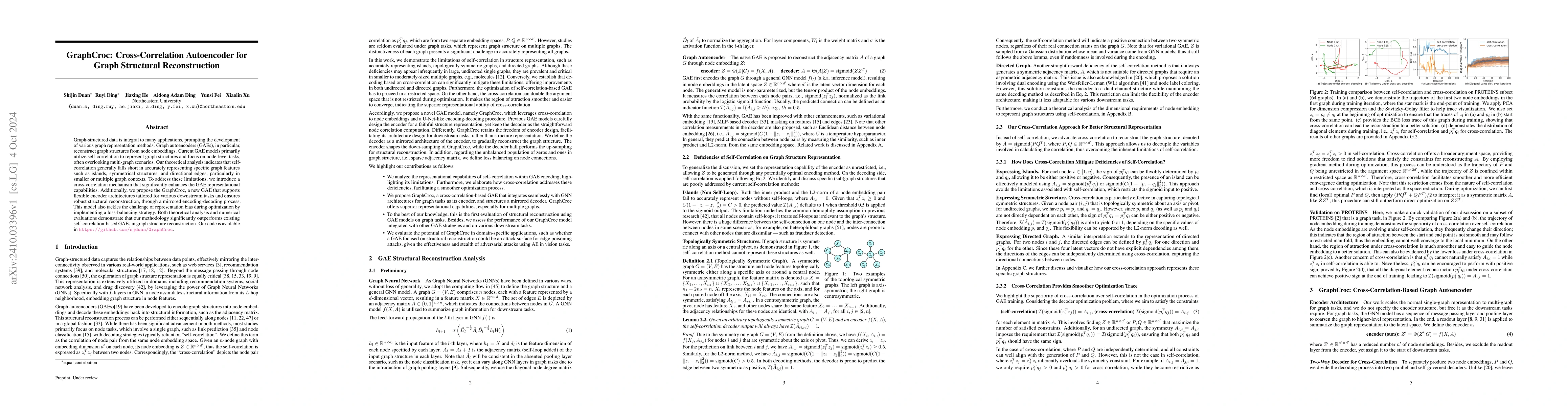 Thumbnail for GraphCroc: Cross-Correlation Autoencoder for Graph Structural
  Reconstruction