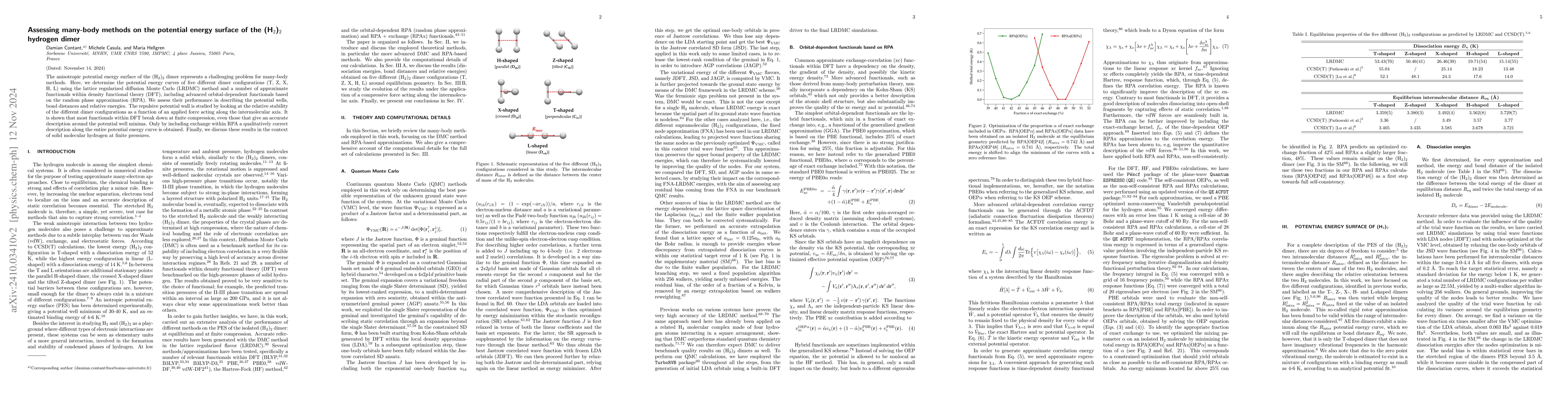 Thumbnail for Assessing many-body methods on the potential energy surface of the
  (H$_2$)$_2$ hydrogen dimer