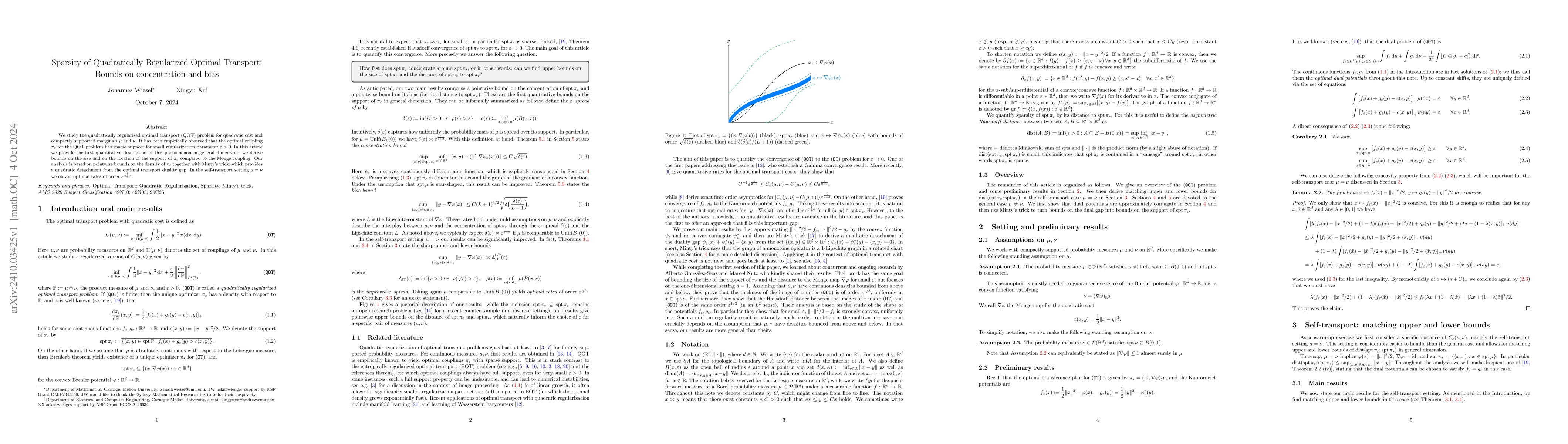 Thumbnail for Sparsity of Quadratically Regularized Optimal Transport: Bounds on
  concentration and bias