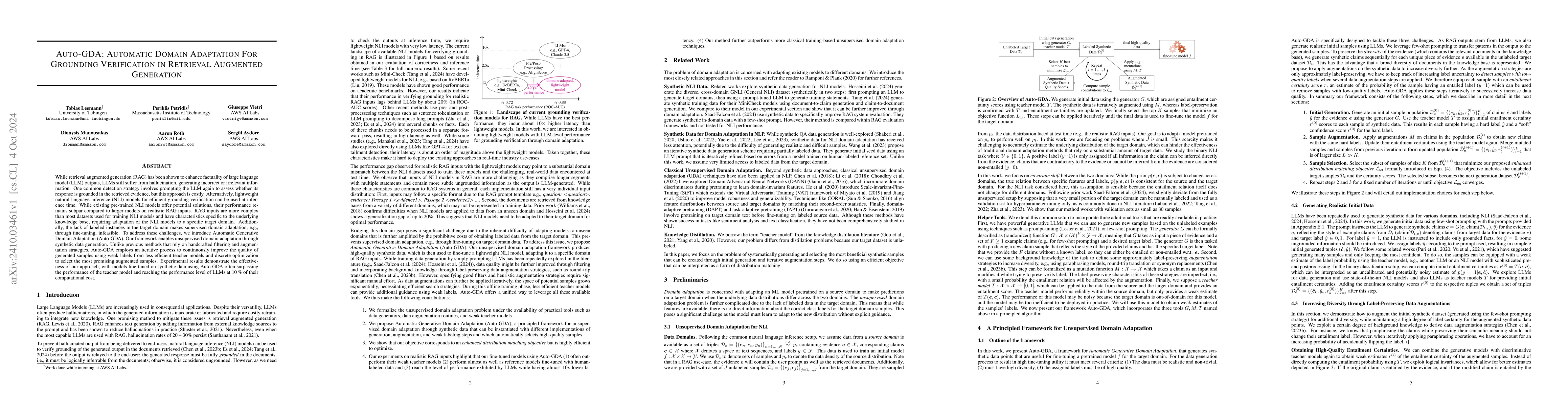 Thumbnail for Auto-GDA: Automatic Domain Adaptation for Efficient Grounding
  Verification in Retrieval Augmented Generation