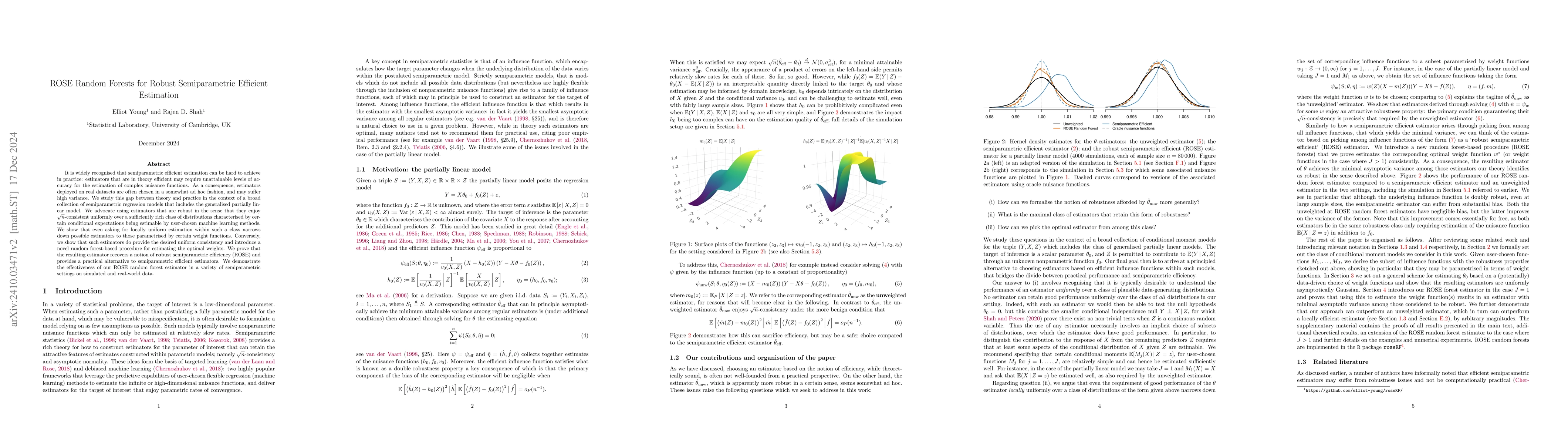 Thumbnail for ROSE Random Forests for Robust Semiparametric Efficient Estimation