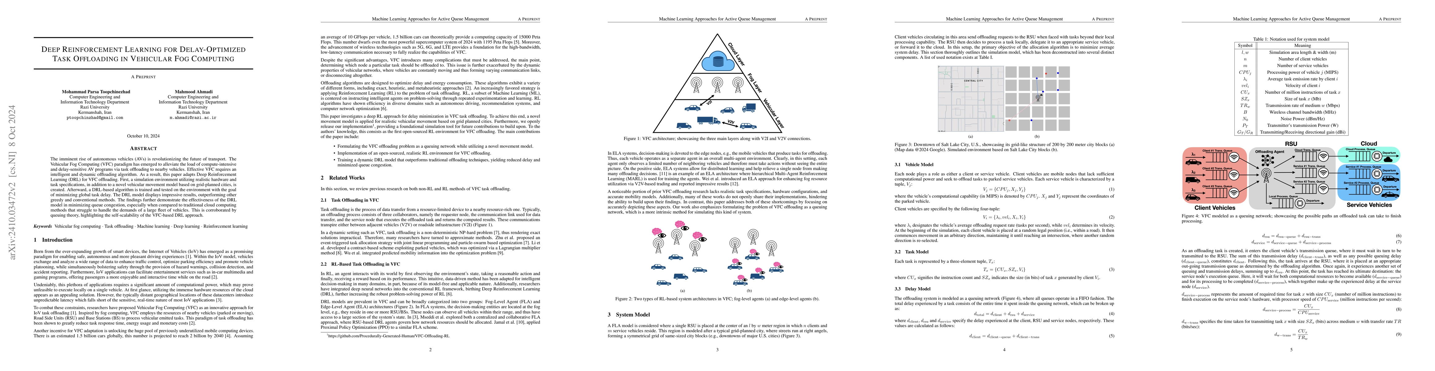 Thumbnail for Deep Reinforcement Learning for Delay-Optimized Task Offloading in
  Vehicular Fog Computing