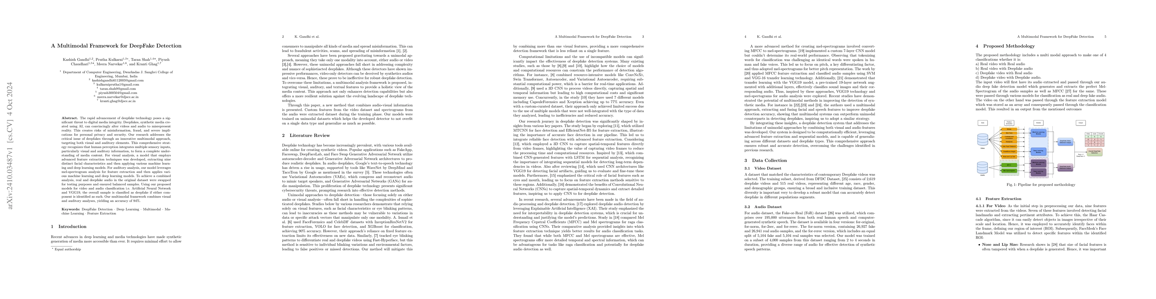 Thumbnail for A Multimodal Framework for Deepfake Detection