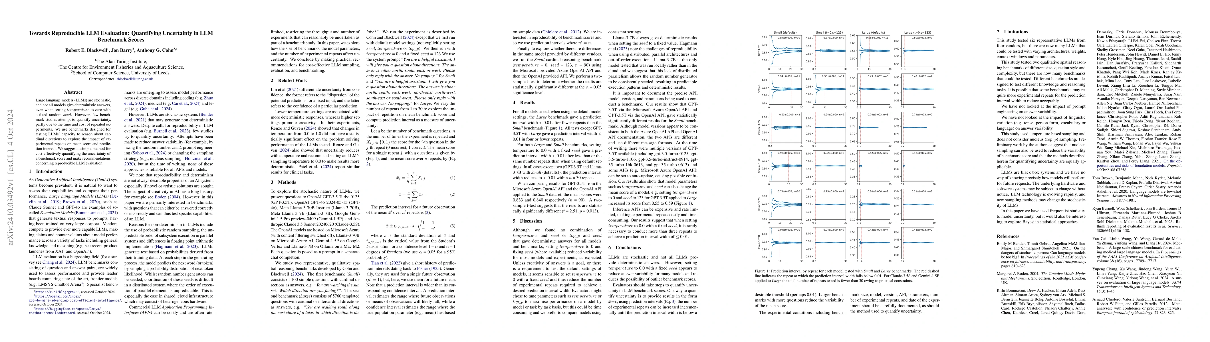 Thumbnail for Towards Reproducible LLM Evaluation: Quantifying Uncertainty in LLM
  Benchmark Scores