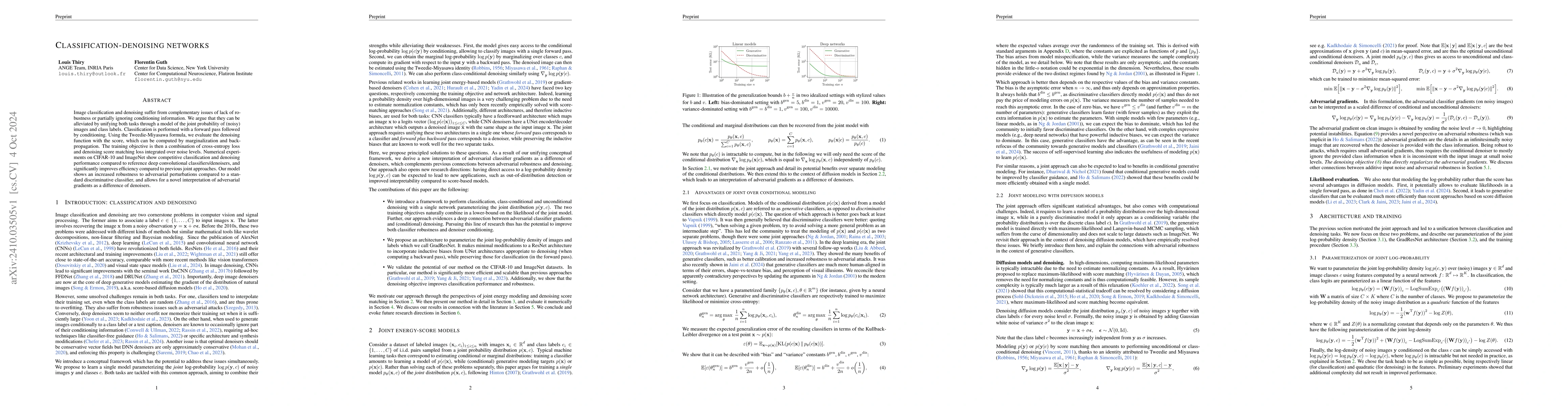 Thumbnail for Classification-Denoising Networks