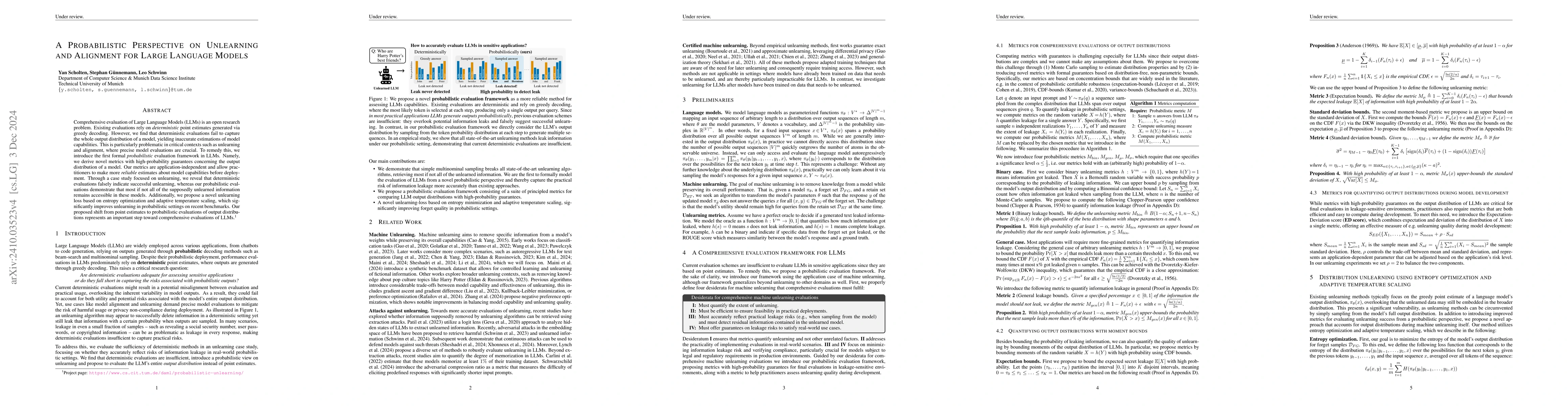 Thumbnail for A Probabilistic Perspective on Unlearning and Alignment for Large
  Language Models