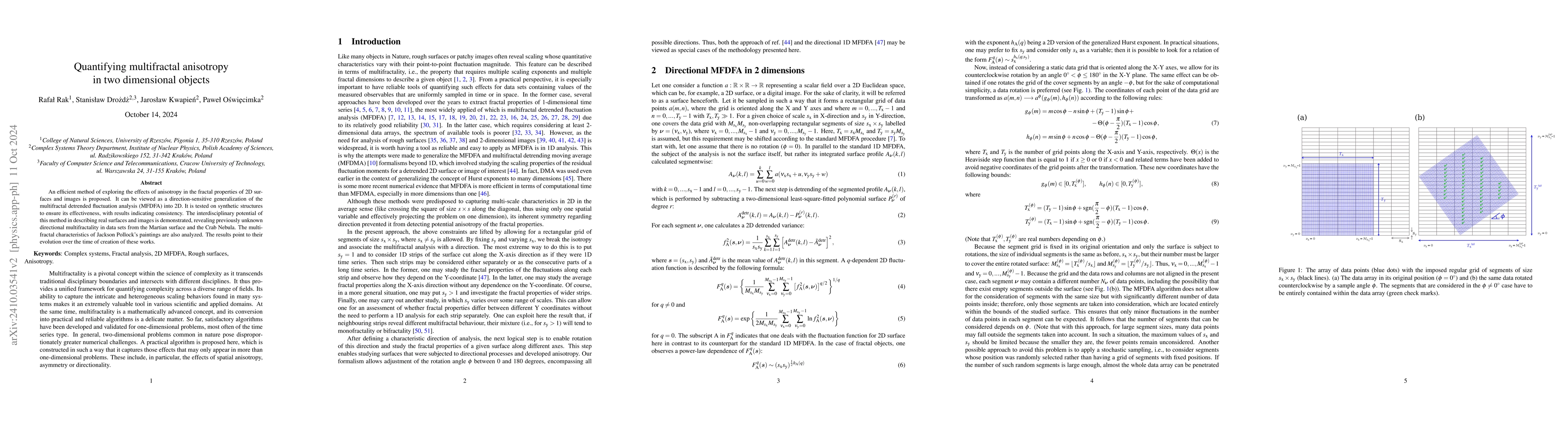 Thumbnail for Quantifying multifractal anisotropy in two dimensional objects