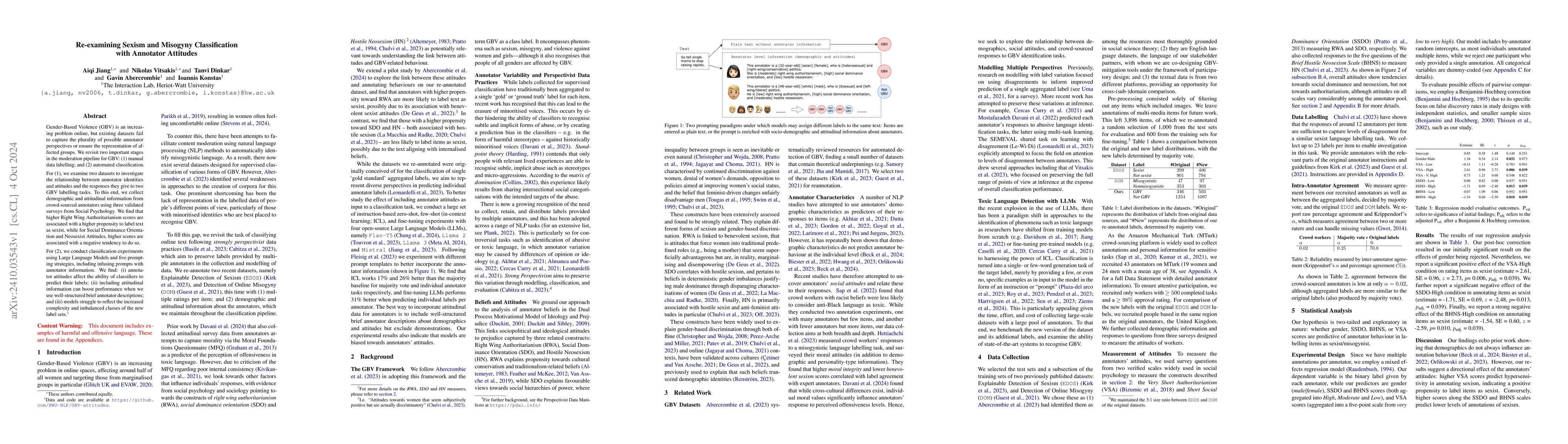 Thumbnail for Re-examining Sexism and Misogyny Classification with Annotator Attitudes