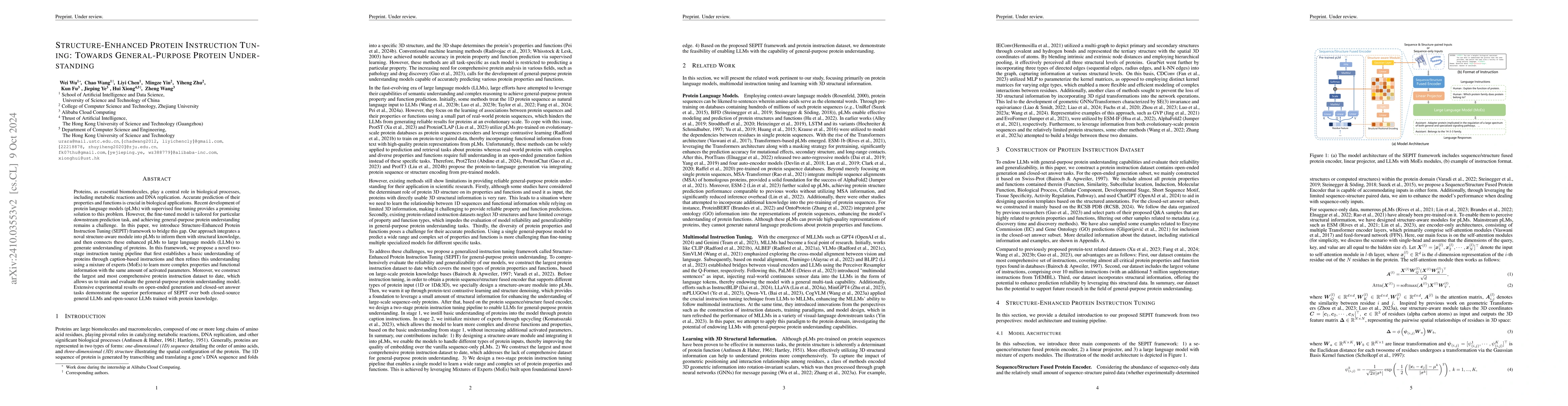 Thumbnail for Structure-Enhanced Protein Instruction Tuning: Towards General-Purpose
  Protein Understanding