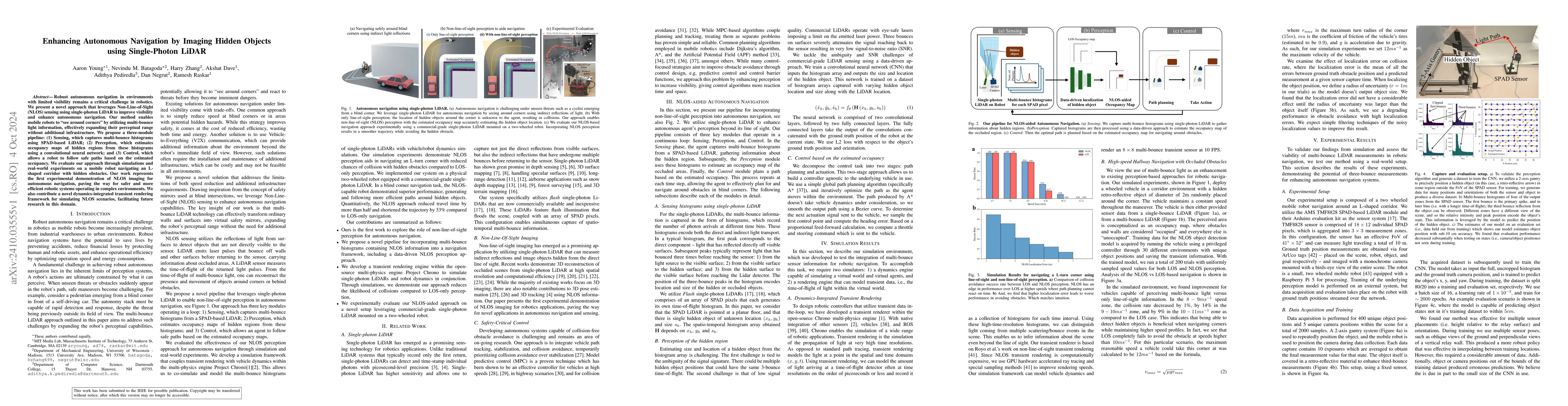 Thumbnail for Enhancing Autonomous Navigation by Imaging Hidden Objects using
  Single-Photon LiDAR