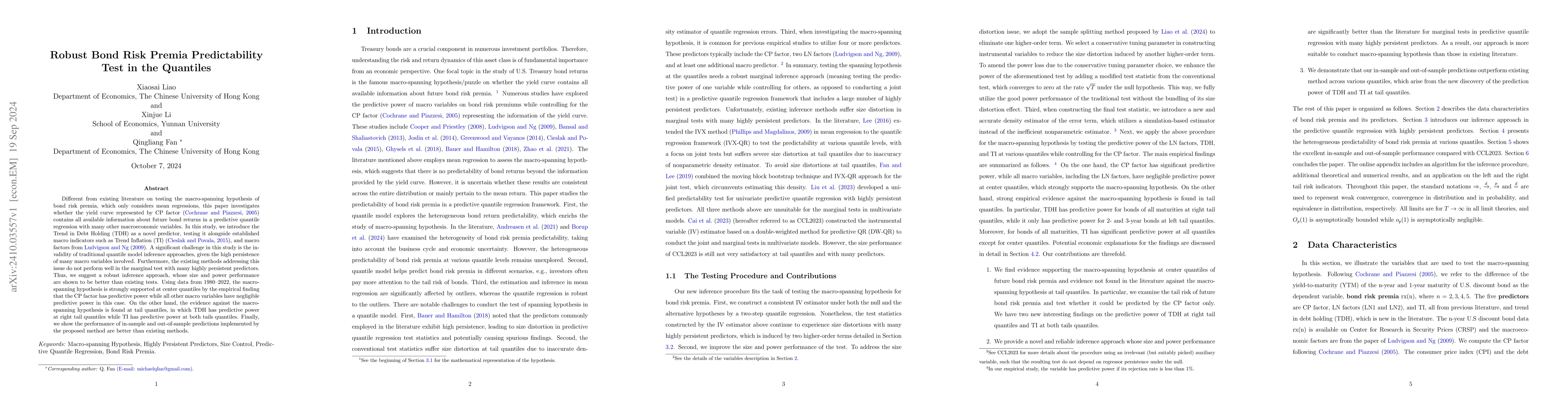 Thumbnail for Robust Bond Risk Premia Predictability Test in the Quantiles