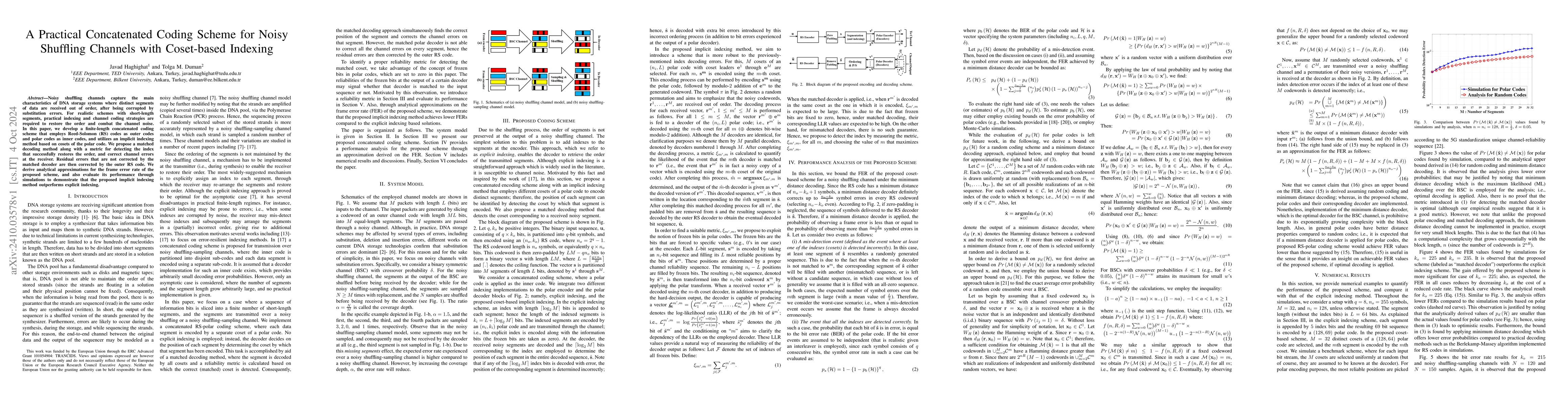 Thumbnail for A Practical Concatenated Coding Scheme for Noisy Shuffling Channels with
  Coset-based Indexing