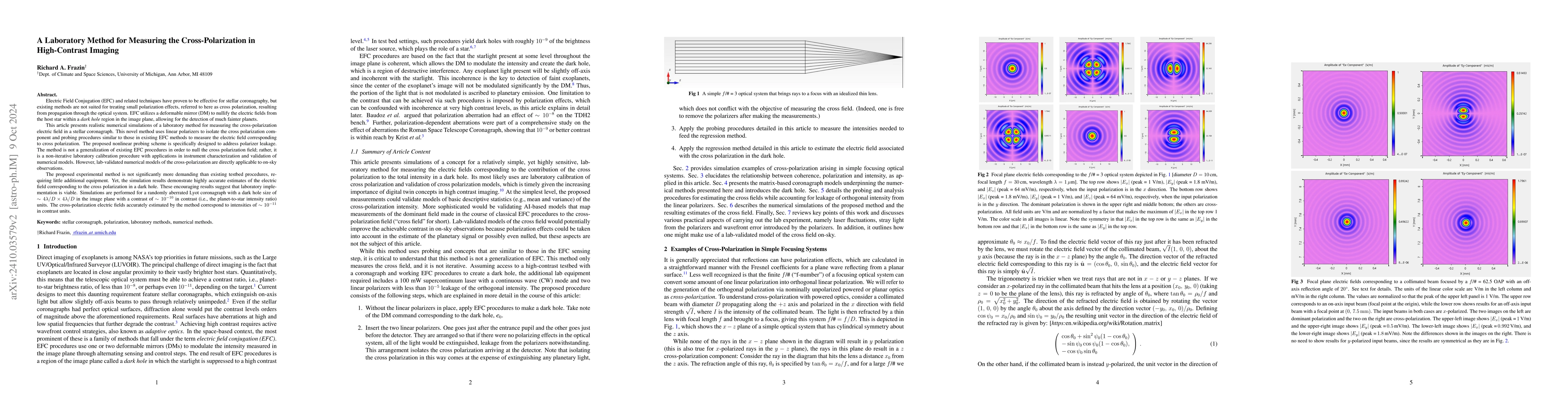 Thumbnail for A Laboratory Method for Measuring the Cross-Polarization in
  High-Contrast Imaging