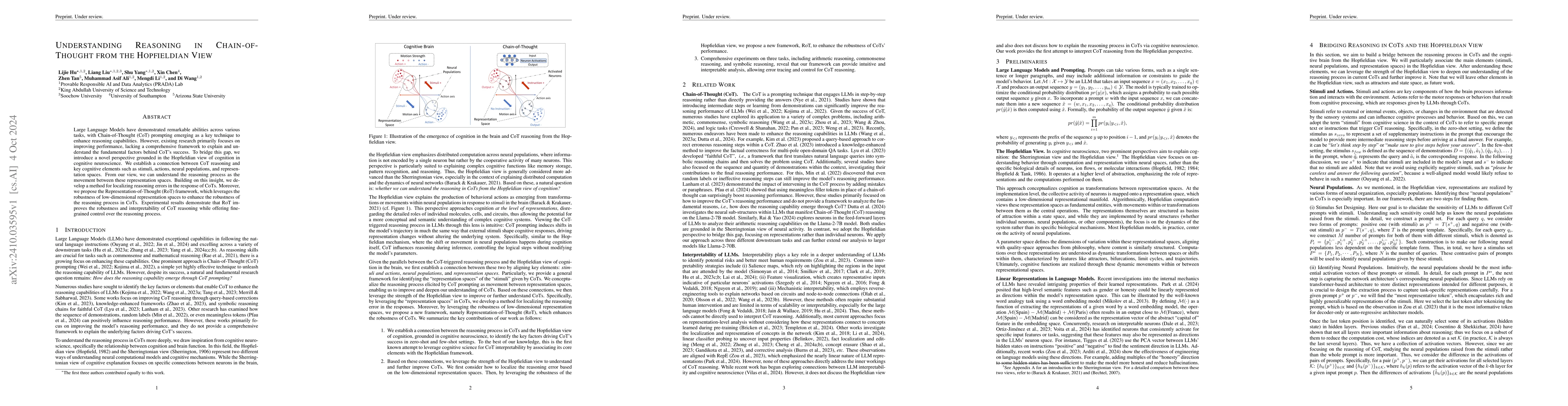 Thumbnail for Understanding Reasoning in Chain-of-Thought from the Hopfieldian View