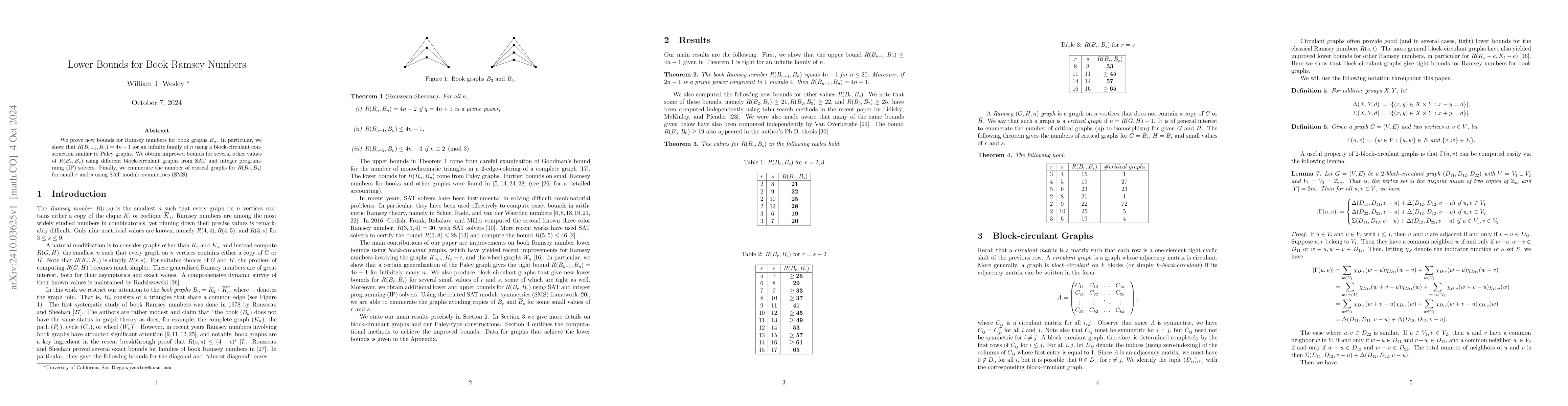 Thumbnail for Lower Bounds for Book Ramsey Numbers