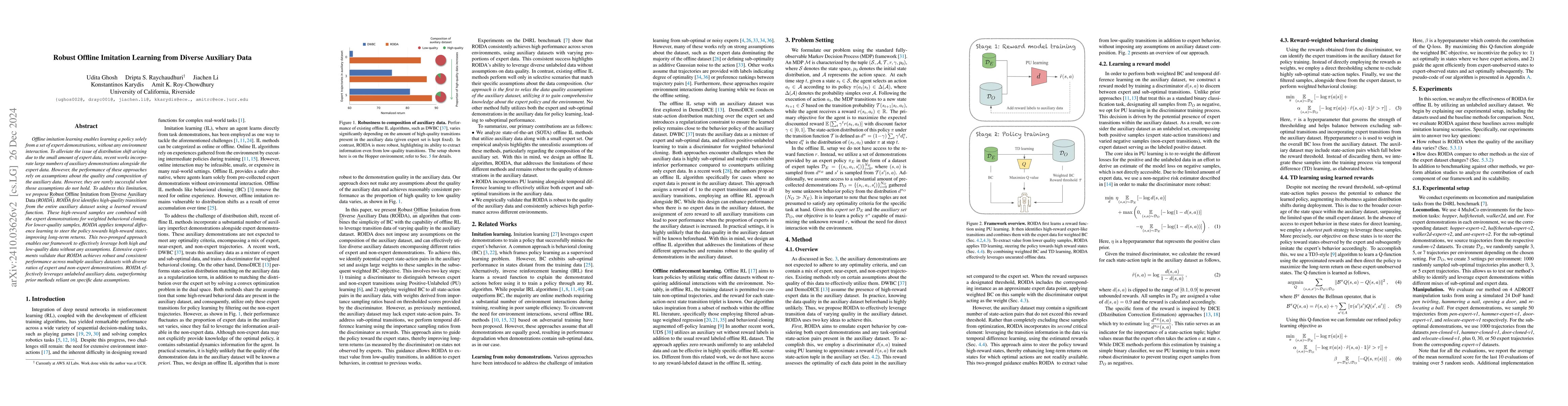 Thumbnail for Robust Offline Imitation Learning from Diverse Auxiliary Data