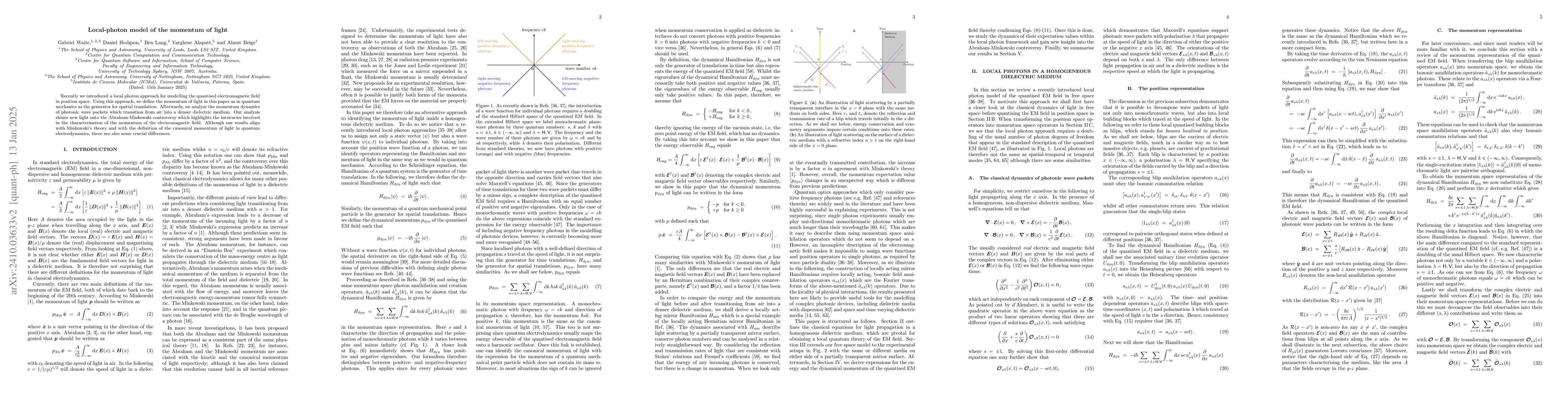 Thumbnail for Local-photon model of the momentum of light