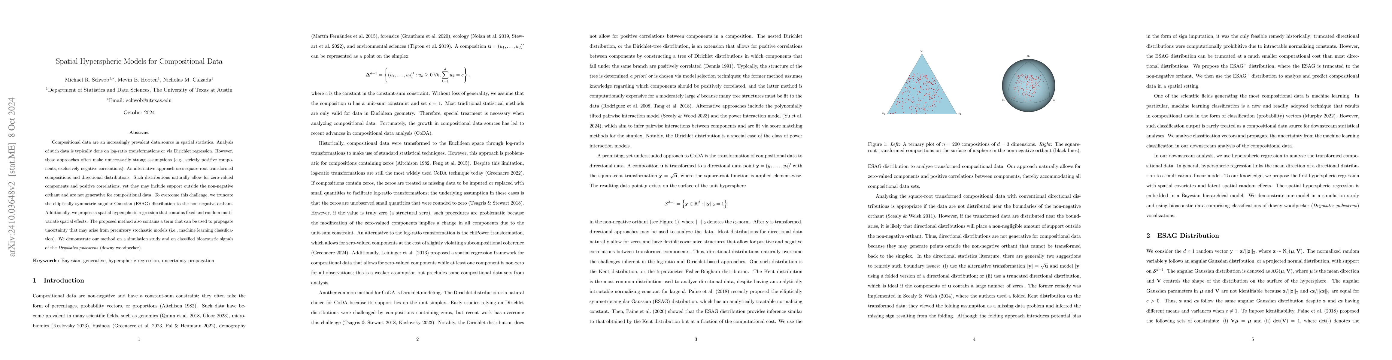 Thumbnail for Spatial Hyperspheric Models for Compositional Data