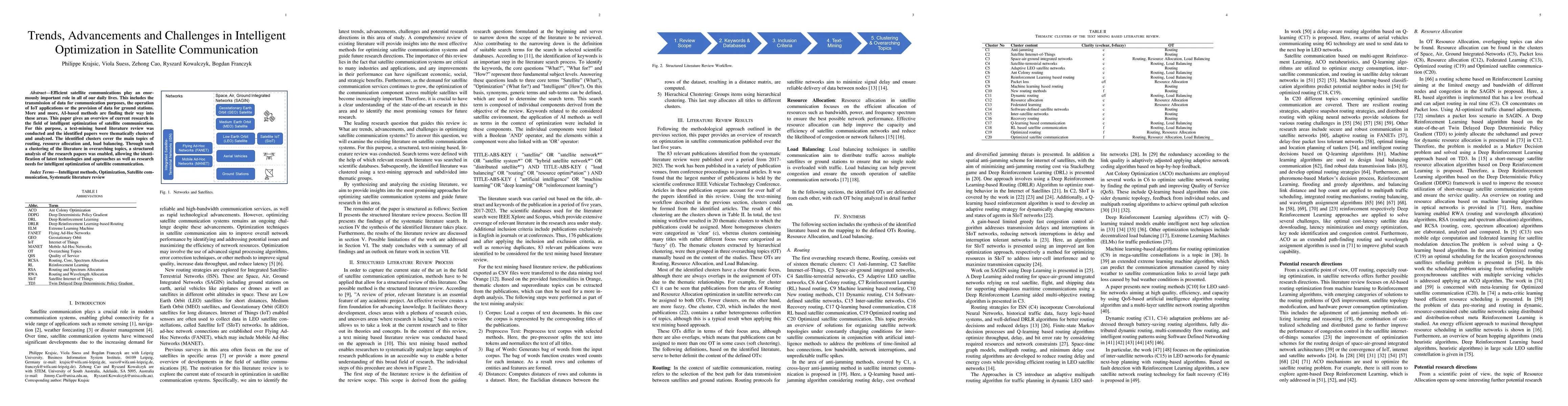 Thumbnail for Trends, Advancements and Challenges in Intelligent Optimization in
  Satellite Communication