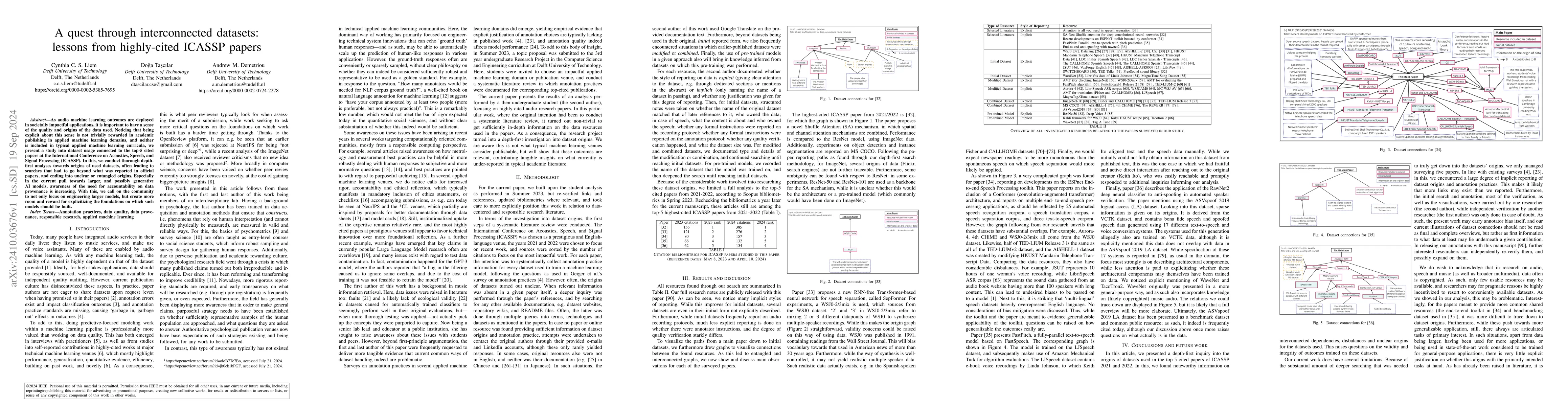 Thumbnail for A quest through interconnected datasets: lessons from highly-cited
  ICASSP papers