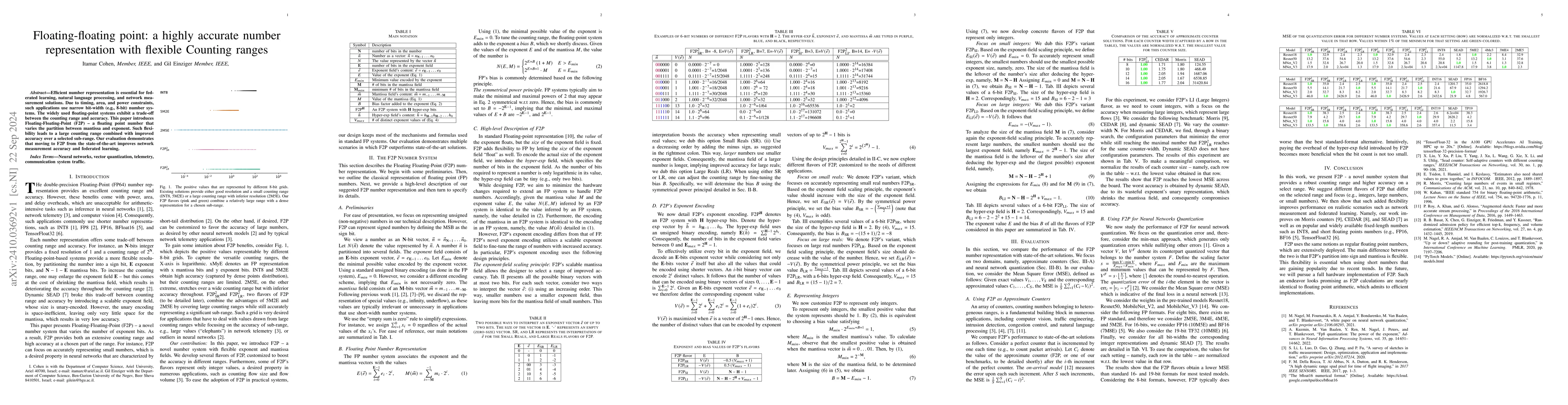 Thumbnail for Floating-floating point: a highly accurate number representation with
  flexible Counting ranges