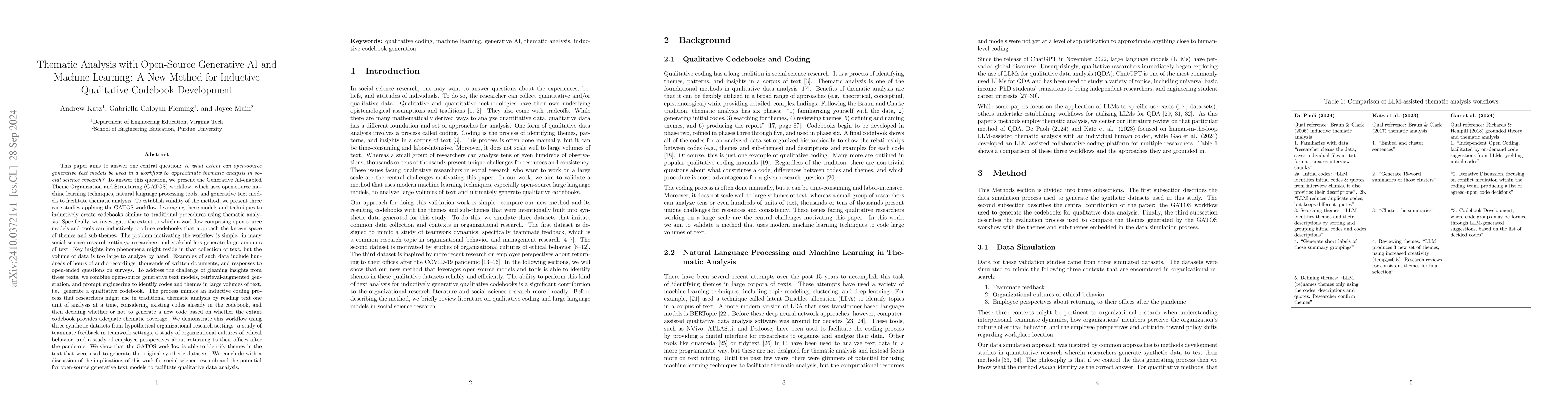 Thumbnail for Thematic Analysis with Open-Source Generative AI and Machine Learning: A
  New Method for Inductive Qualitative Codebook Development