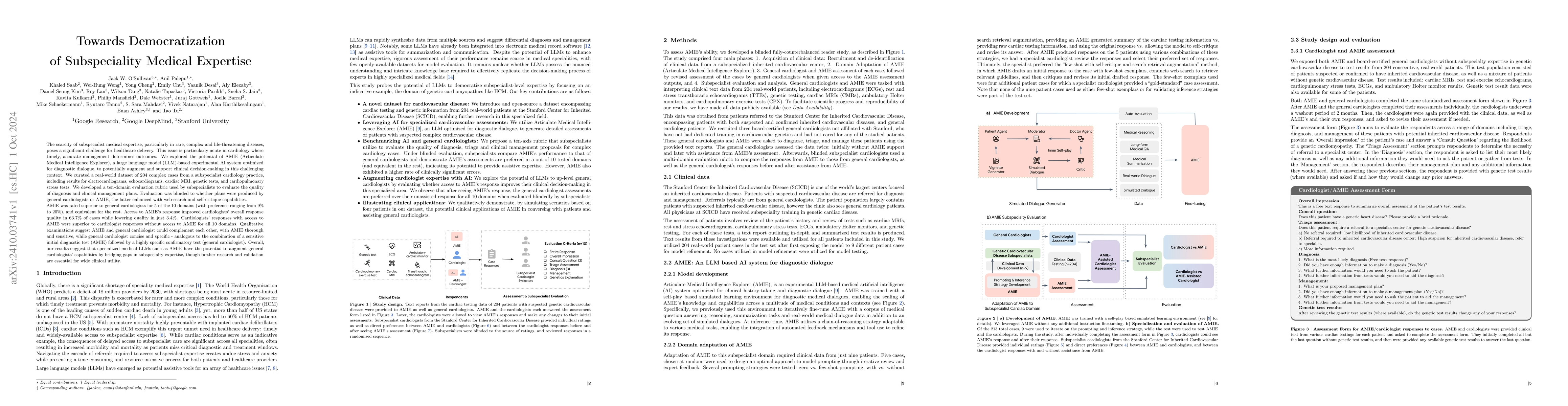 Thumbnail for Towards Democratization of Subspeciality Medical Expertise
