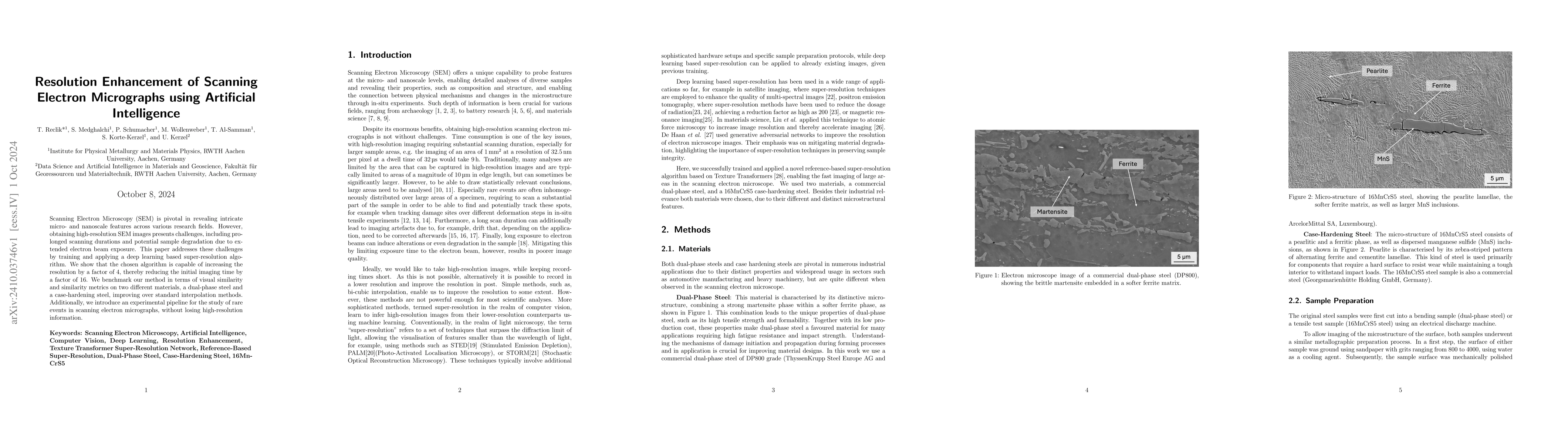 Thumbnail for Resolution Enhancement of Scanning Electron Micrographs using Artificial
  Intelligence