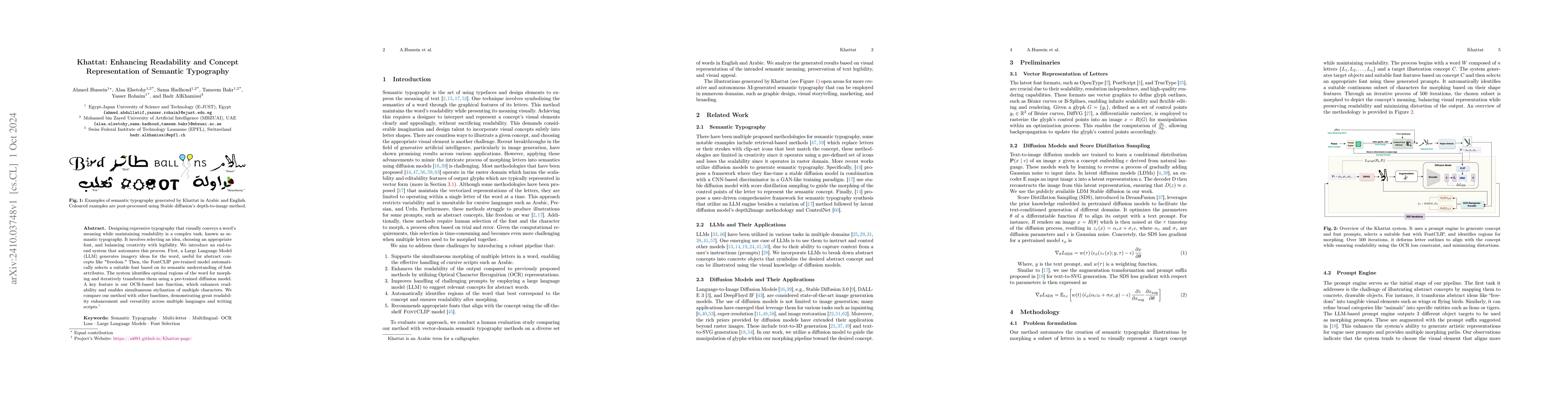 Thumbnail for Khattat: Enhancing Readability and Concept Representation of Semantic
  Typography