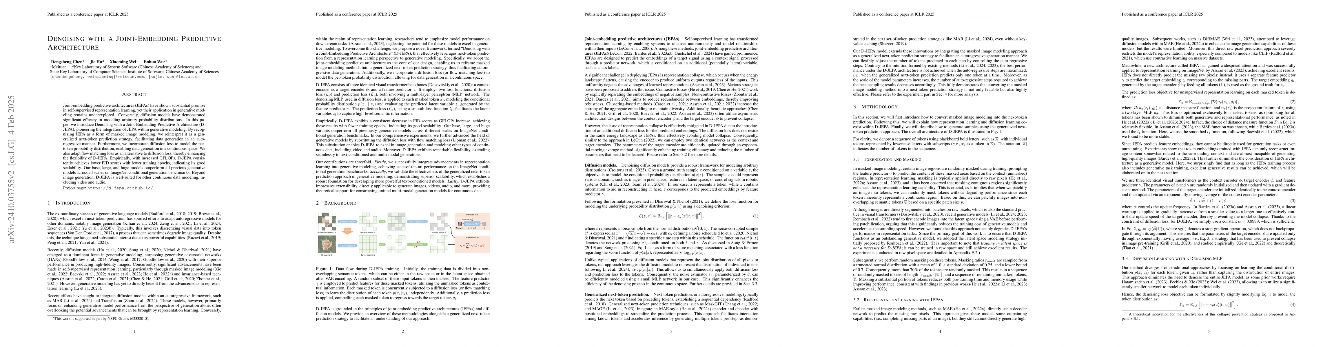 Thumbnail for Denoising with a Joint-Embedding Predictive Architecture